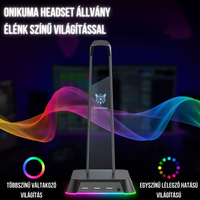 Onikuma ST-2 RGB Headset állvány - Fekete