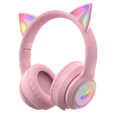 Onikuma B90 Vezeték nélküli Gamer headset - Pink - Cicafüles