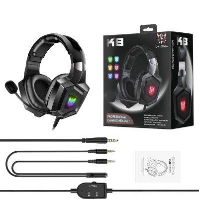 Onikuma K8 RGB Gamer headset - Fekete