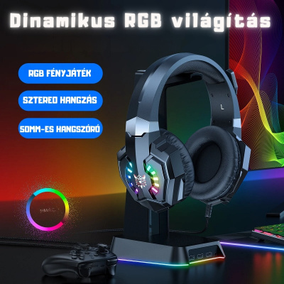 Onikuma X32 Gamer Fejhallgató - Fekete