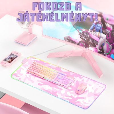 Onikuma MP005 Gamer Egérpad - XL - Pink Camouflage