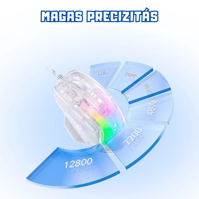 Onikuma CW923 RGB Átlátszó Gamer Egér