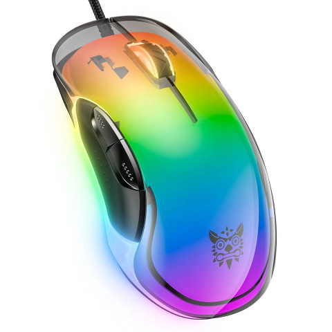 Onikuma CW925 RGB Átlátszó Gamer Egér - Színes