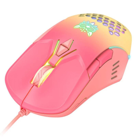 Onikuma CW902 Gamer Egér - Peach - Pink