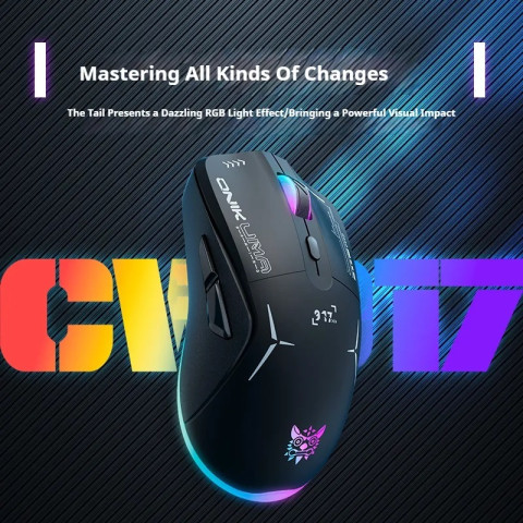 Onikuma CW917 Dual-Mode Vezeték Nélküli Gamer Egér - Fekete