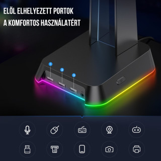 Onikuma ST-2 RGB Headset állvány - Fekete