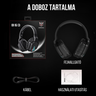 Onikuma B60 Vezeték nélküli Gamer headset - Fekete