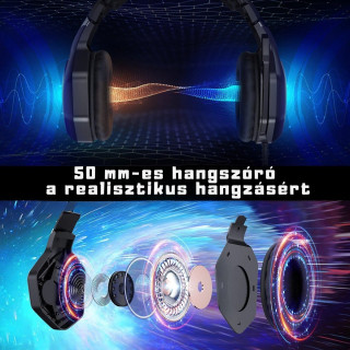 Onikuma K10 Pro RGB Gamer headset - Fekete