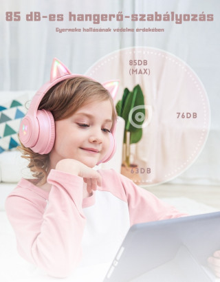 Onikuma B90 Vezeték nélküli Gamer headset - Pink - Cicafüles