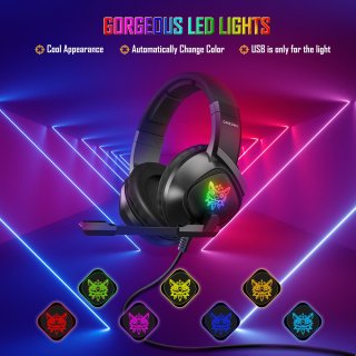 Onikuma K19 RGB Gamer headset - Fekete