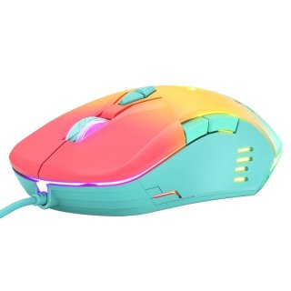 Onikuma CW902 Gamer Egér - Peach - Zöld