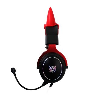 Onikuma X10 Fekete-Piros RGB Gamer Headset - Ördögszarvas