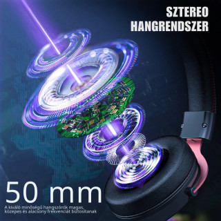 Onikuma X10 Fekete-Piros RGB Gamer Headset - Ördögszarvas