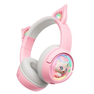 Onikuma B5 Vezeték nélküli Gamer headset - Pink - Cicafüles