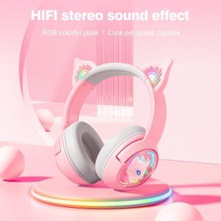 Onikuma B5 Vezeték nélküli Gamer headset - Pink - Cicafüles