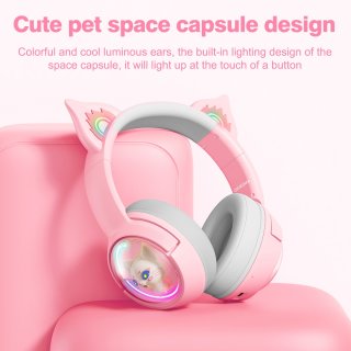 Onikuma B5 Vezeték nélküli Gamer headset - Pink - Cicafüles