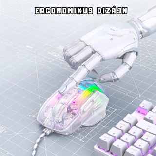 Onikuma CW923 RGB Átlátszó Gamer Egér