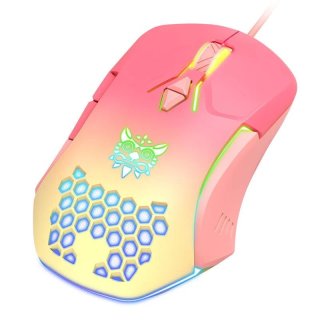 Onikuma CW902 Gamer Egér - Peach - Pink