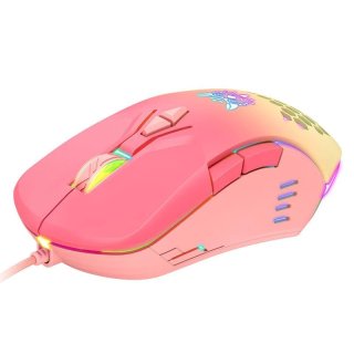 Onikuma CW902 Gamer Egér - Peach - Pink