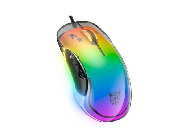 Onikuma CW925 RGB Átlátszó Gamer Egér