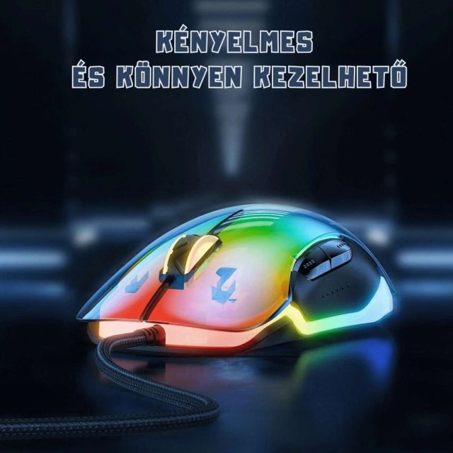 Onikuma CW925 RGB Átlátszó Gamer Egér