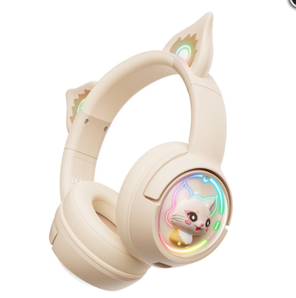 Onikuma B5 Vezeték nélküli Gaming headset - Bézs - Cicafüles