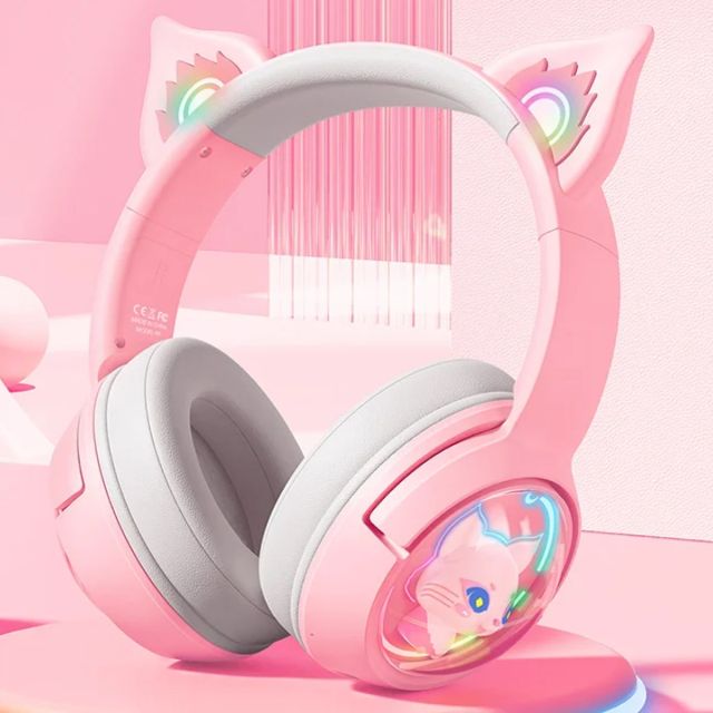 Onikuma B5 Vezeték nélküli Gamer headset - Pink - Cicafüles