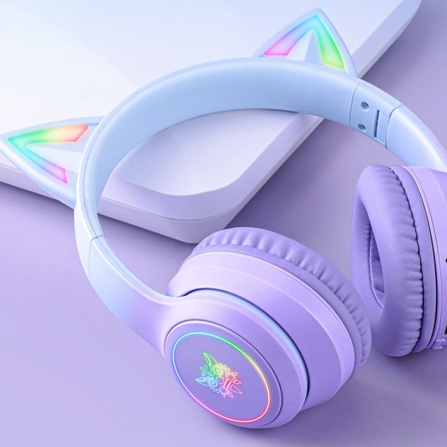 Onikuma B90 Vezeték nélküli Gamer headset - Lila - Cicafüles