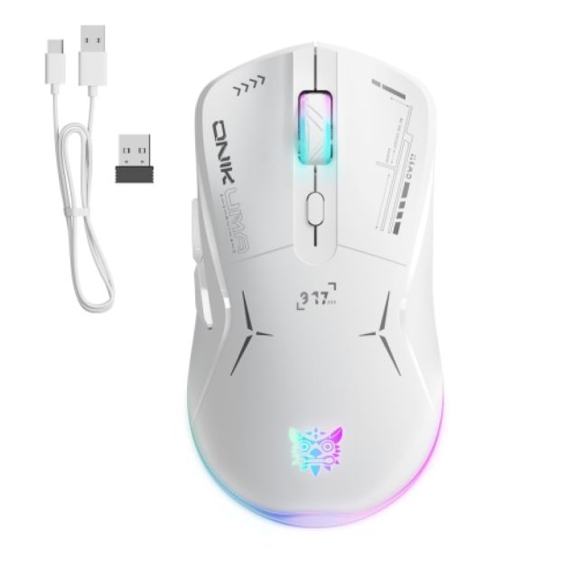 Onikuma CW917 Dual-Mode Vezeték Nélküli Gamer Egér - Fehér