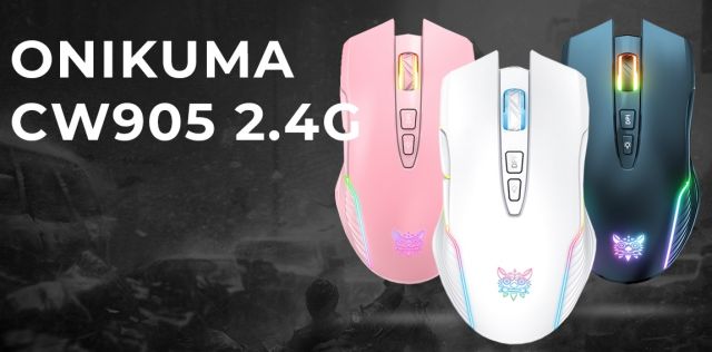 Onikuma CW905 2.4G Vezeték nélküli Gaming egér - Fehér