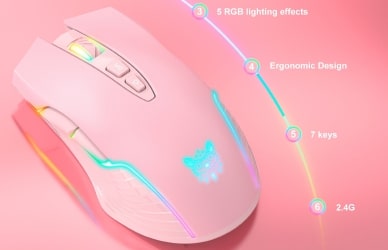 Onikuma CW905 2.4G Vezeték nélküli Gamer egér - Fekete