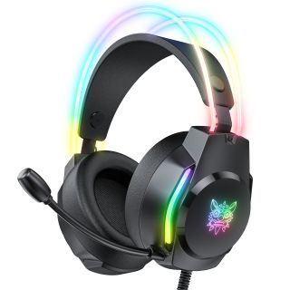 Onikuma X26 Gamer Headset, Stereo, Over-Ear, mikrofonos, RGB, 3.5mm jack, vezeték nélküli, wireless