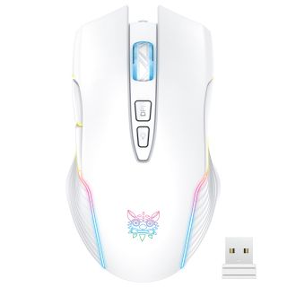 Onikuma CW905 2.4G Vezeték nélküli Gamer egér - Fehér, RGB, vezeték nélküli, wireless