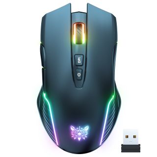 Onikuma CW905 2.4G Vezeték nélküli Gamer egér - Fekete, RGB, vezeték nélküli, wireless