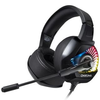 Onikuma K6 RGB Gamer Headset, Stereo, Over-Ear, mikrofonos, RGB, vezetékes