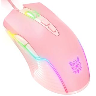 Onikuma CW905 Gamer Egér - Pink, RGB, vezetékes