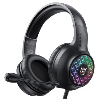 Onikuma X7 Pro RGB Gamer Fejhallgató - Fekete, Stereo, Over-Ear, mikrofonos, RGB, 3.5mm jack, vezetékes