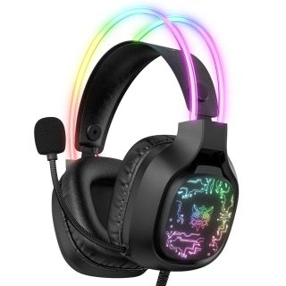 Onikuma X22 RGB Gamer headset, Stereo, Over-Ear, mikrofonos, RGB, vezetékes